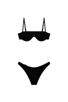 Shikoo Swimwear-Halka Detaylı Siyah Straplez Bikini-Bikini & Mayo-1-Milagron.com
