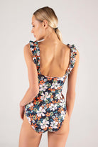 Shikoo Swimwear-Lacivert Fırfır Askılı Çiçekli Mayo-Bikini & Mayo-2-Milagron.com