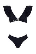 Shikoo Swimwear-Siyah Kemer Tokalı Volanlı Bikini Takımı-Bikini & Mayo-3-Milagron.com