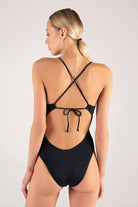 Shikoo Swimwear-Siyah V Yaka Mayo-Bikini & Mayo-2-Milagron.com