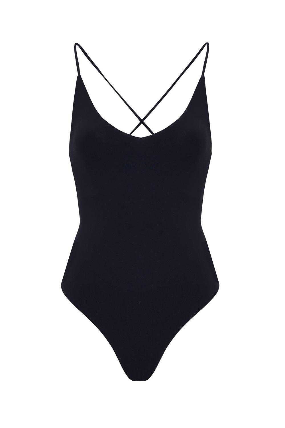 Shikoo Swimwear-Siyah V Yaka Mayo-Bikini & Mayo-3-Milagron.com
