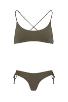 Shikoo Swimwear-Straplez Haki Bağcıklı Bikini Takımı-Bikini & Mayo-3-Milagron.com