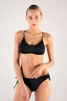 Shikoo Swimwear-Straplez Siyah Bağcıklı Bikini Takımı-Bikini & Mayo-1-Milagron.com