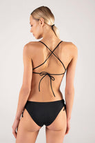 Shikoo Swimwear-Straplez Siyah Bağcıklı Bikini Takımı-Bikini & Mayo-2-Milagron.com