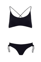Shikoo Swimwear-Straplez Siyah Bağcıklı Bikini Takımı-Bikini & Mayo-3-Milagron.com