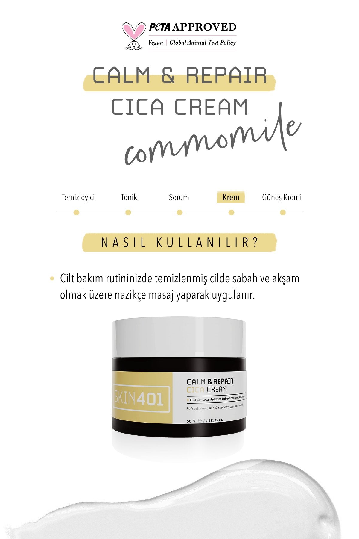  Sakinleştirici Ve Bariyer Onarıcı Centella Krem 50Ml