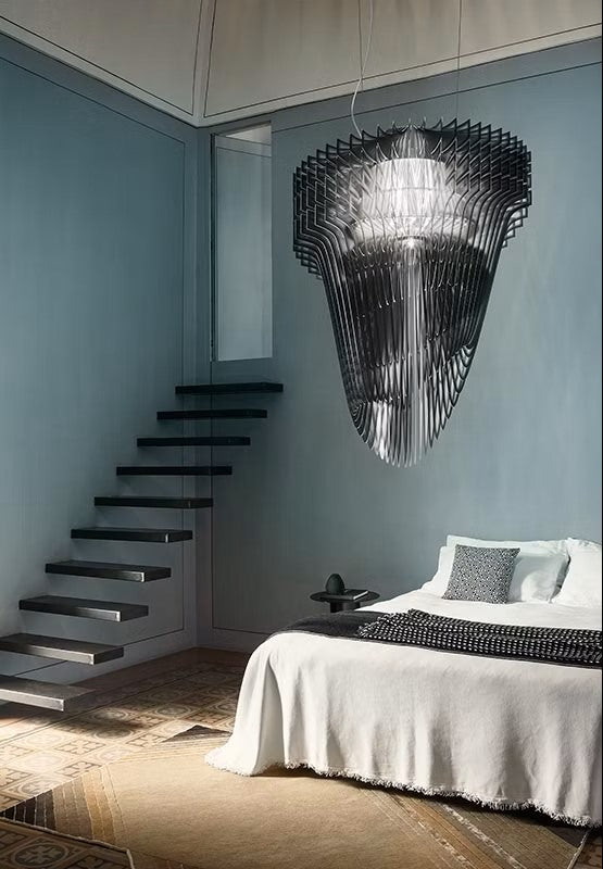 Aria Extra Büyük Boy Sarkit 7L Si̇yah Ø90X130 Cm E27 Led 6X12W Spot Led 1X11W