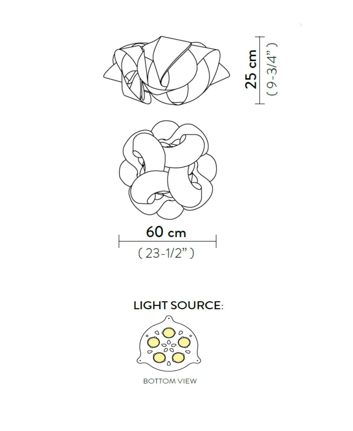 Fabula Büyük Boy Plafonyer Apli̇k 5L Pri̇zma Ø60X25 Cm E27 Led 5X8W