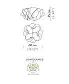 Fabula Büyük Boy Plafonyer Apli̇k 5L Pri̇zma Ø60X25 Cm E27 Led 5X8W