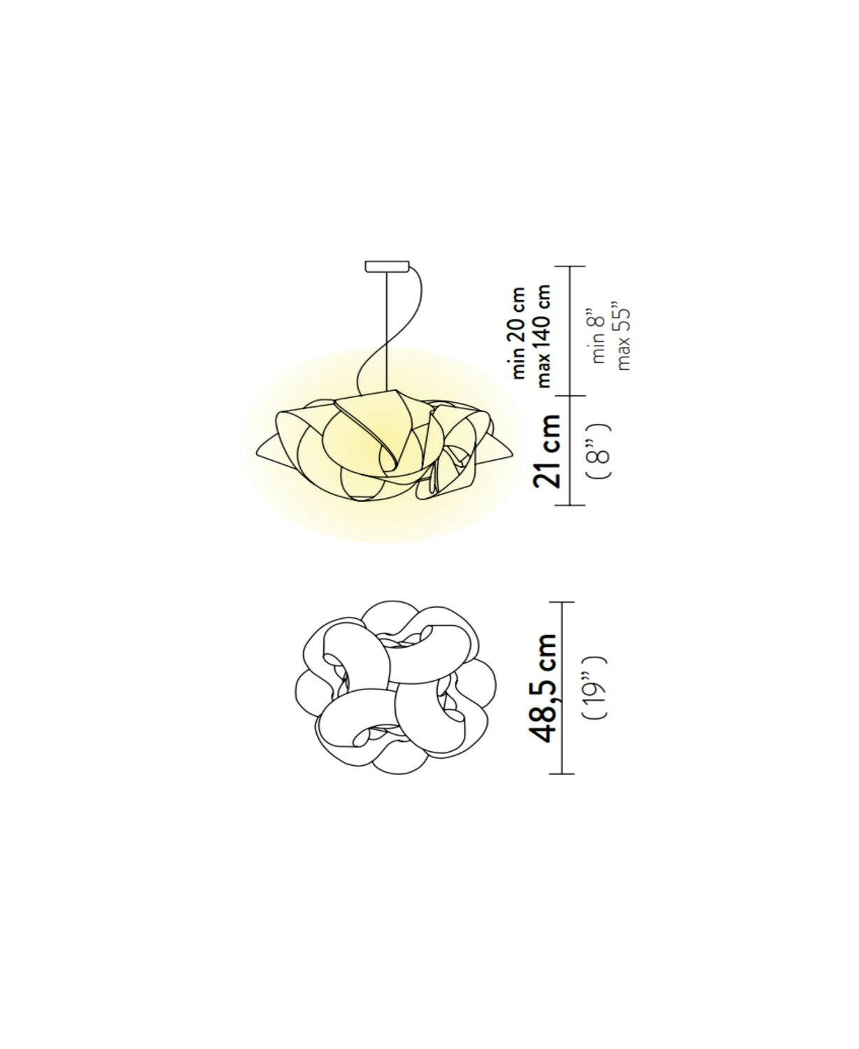 Fabula Sarkit 3L Pri̇zma Ø48,5X21 Cm E27 Led 3X8W