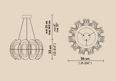 Fiordlys Round Sarkit Silver Ø56X33 Cm Led 36W