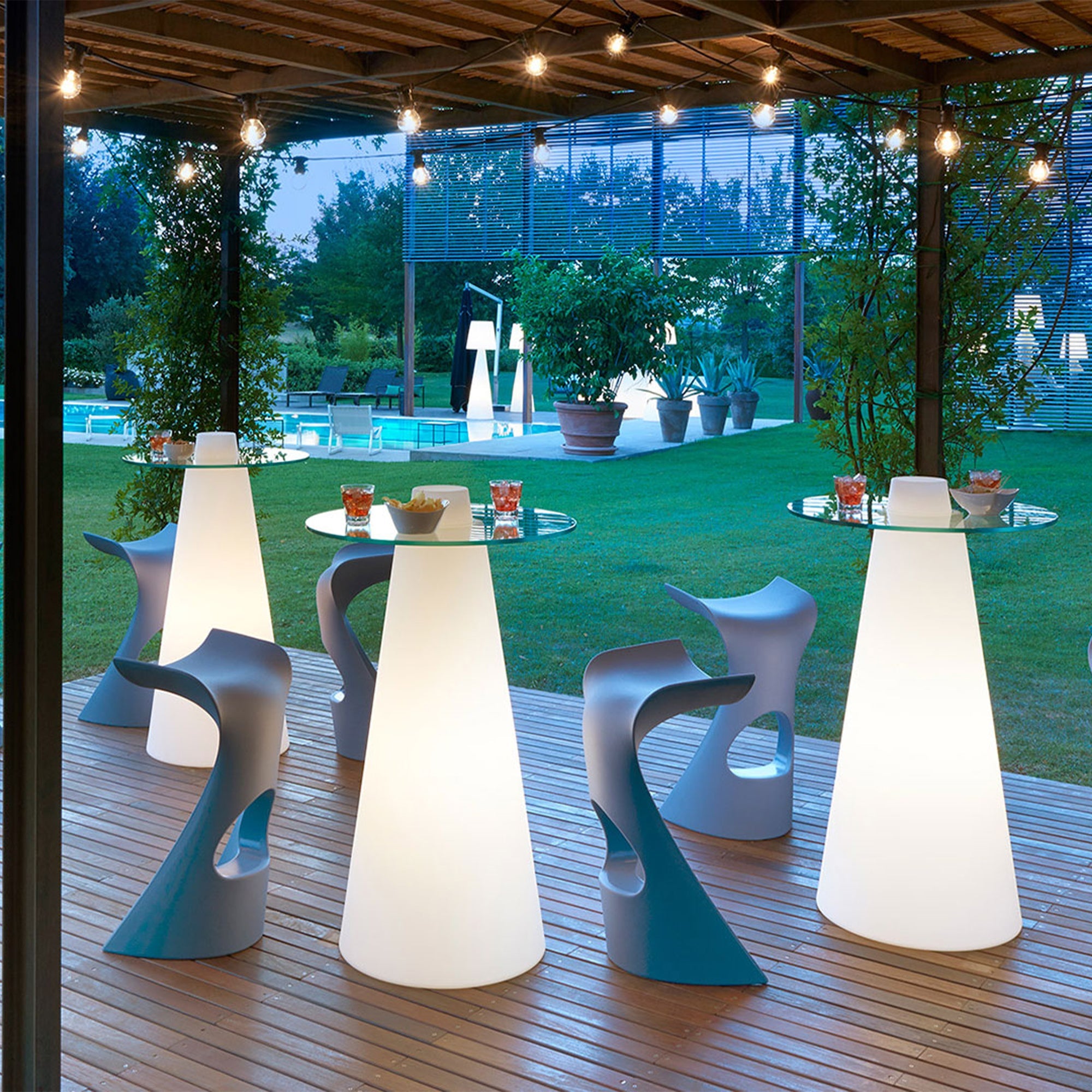 Slide-Peak Işıklı Beyaz Bistro Masa H:120cm-Masa-2-Milagron.com