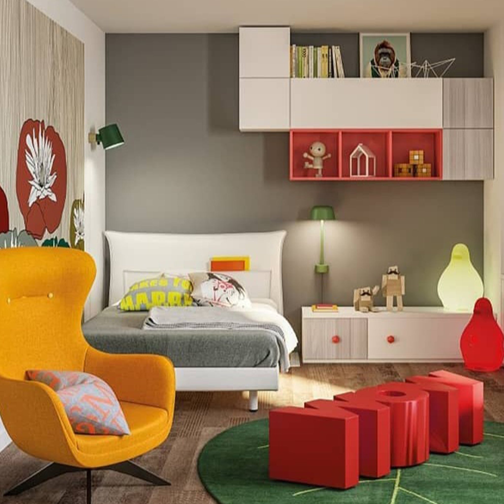 Slide-Wow Kırmızı Bench-Puf-2-Milagron.com