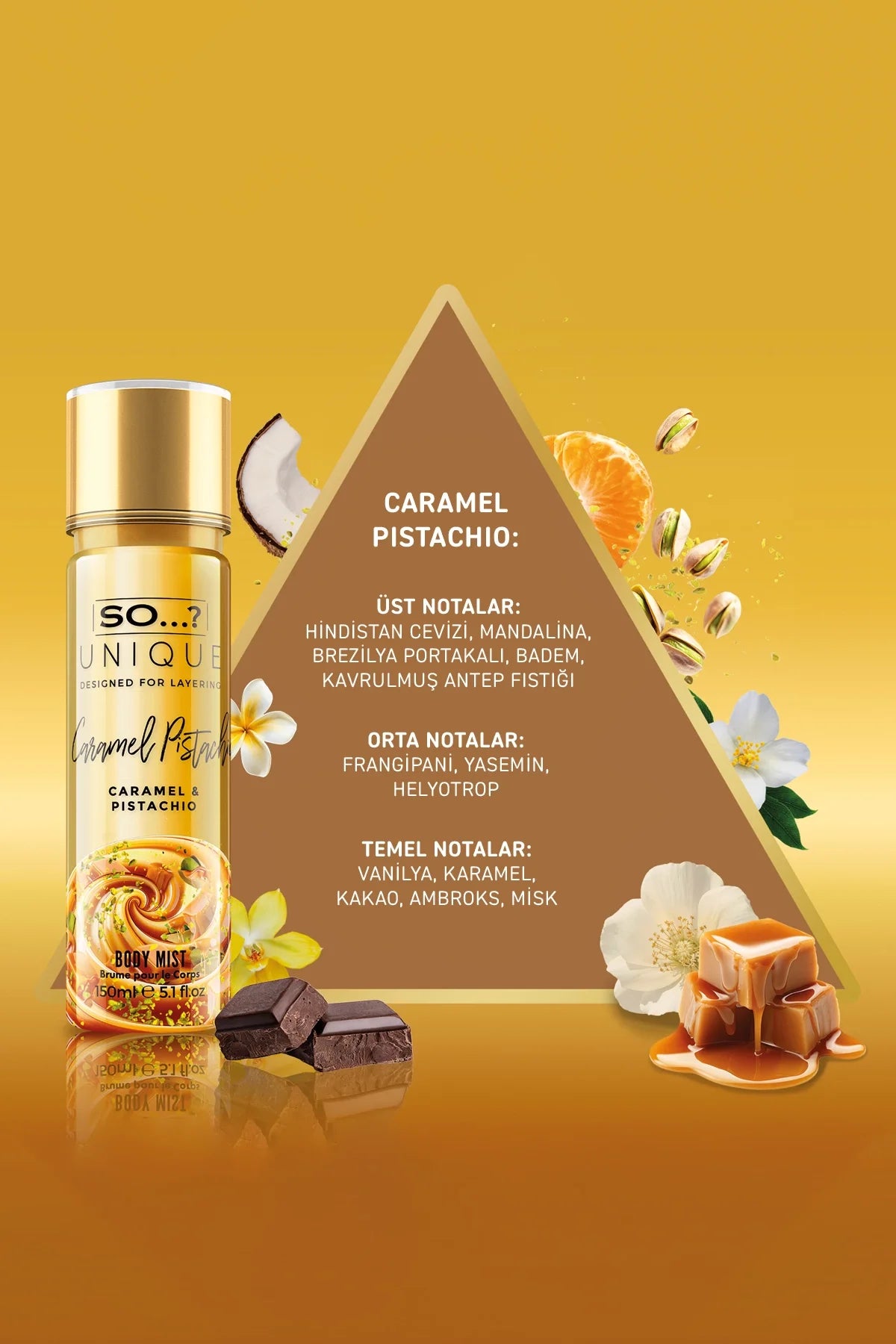 So...? Unique Caramel Pistachio Vücut Spreyi 150 ml