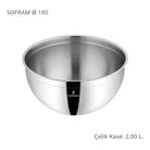 Sofram Çelik Derin Karıştırma Kabı Kase 18 Cm 2,00 Litre Yeni