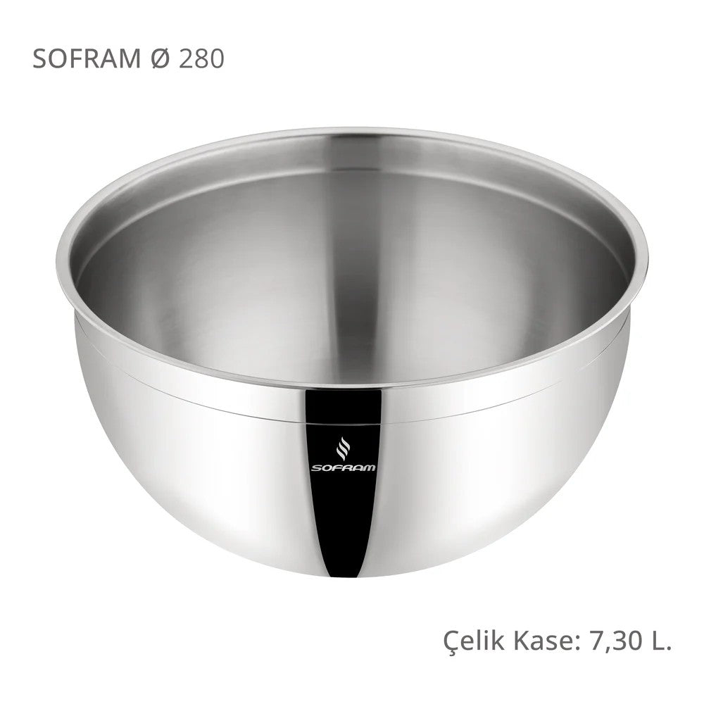 Sofram Çelik Derin Karıştırma Kabı Kase 28 Cm 7,30 Litre Yeni