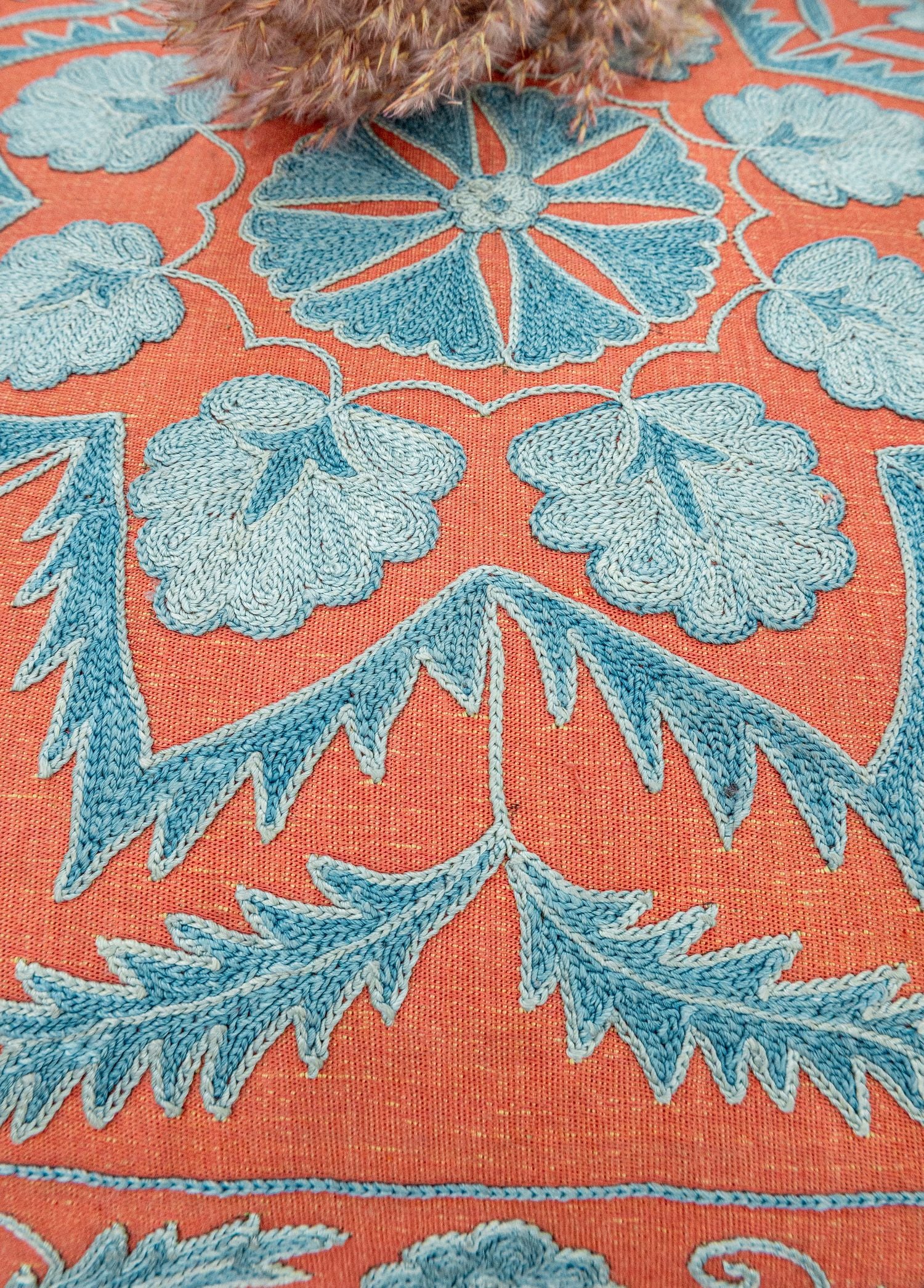 Soho Antiq-Bangu Dekoratif İpek Suzani Kırlent 50x50 Cm-Yastık-4-Milagron.com