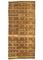 Soho Antiq-Brownish çubuklu üç Kanat Kilim 170x389 Cm-Kilim-1-Milagron.com