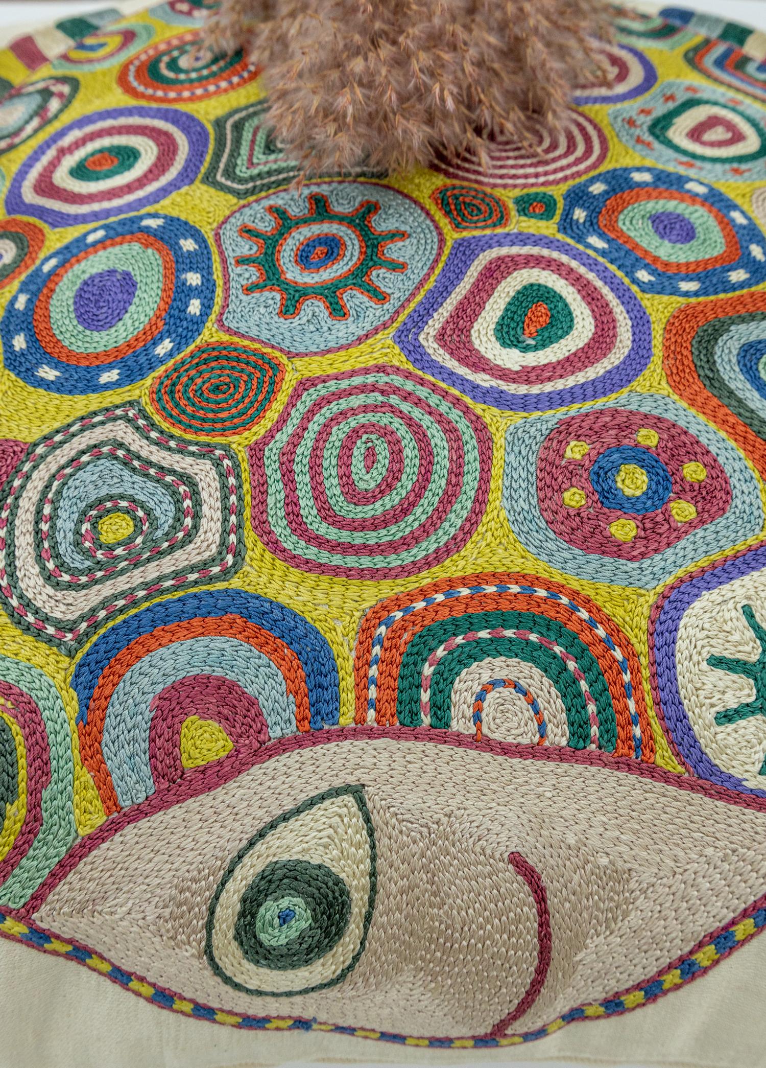 Soho Antiq-Brun El Yapımı Suzani Kırlent 45x45 Cm-Kırlent-4-Milagron.com