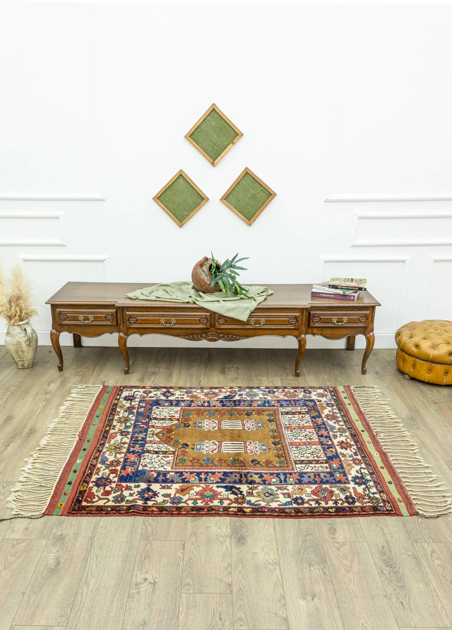 Soho Antiq-Bukan El Dokuma Dazkırı Halısı 128x147 Cm-2-Milagron.com