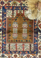 Soho Antiq-Bukan El Dokuma Dazkırı Halısı 128x147 Cm-3-Milagron.com