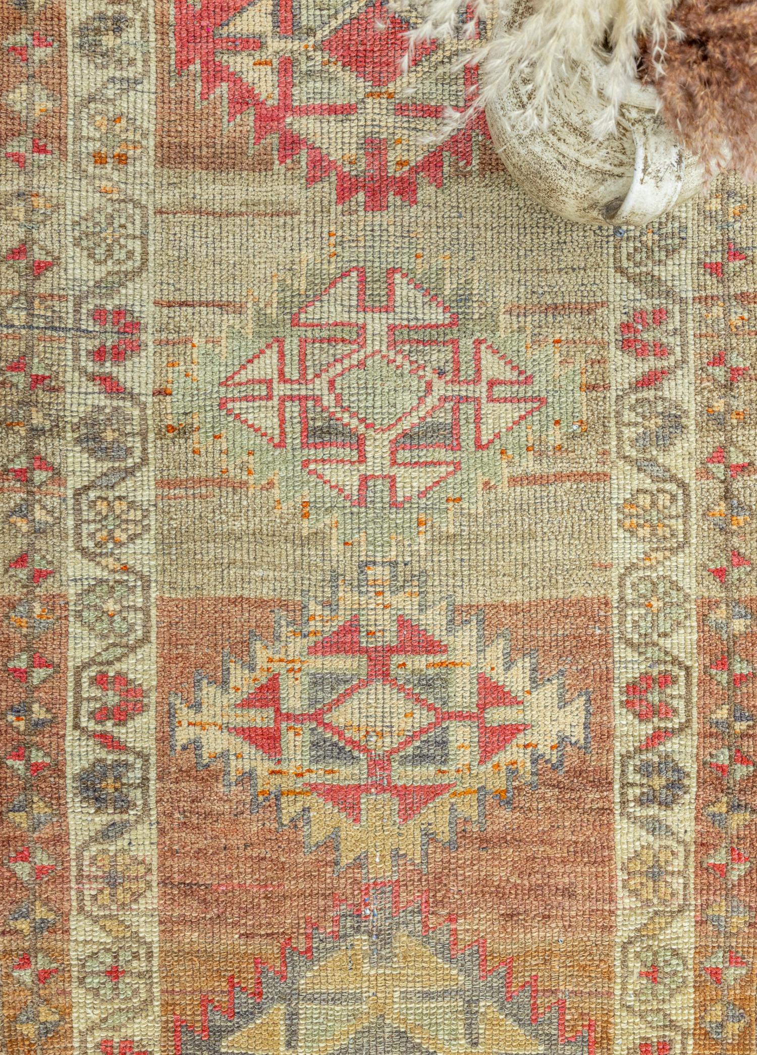 Soho Antiq-Cenker Rustik Desenli El Dokuma Herki Yolluk 85x388 Cm-Halı-3-Milagron.com