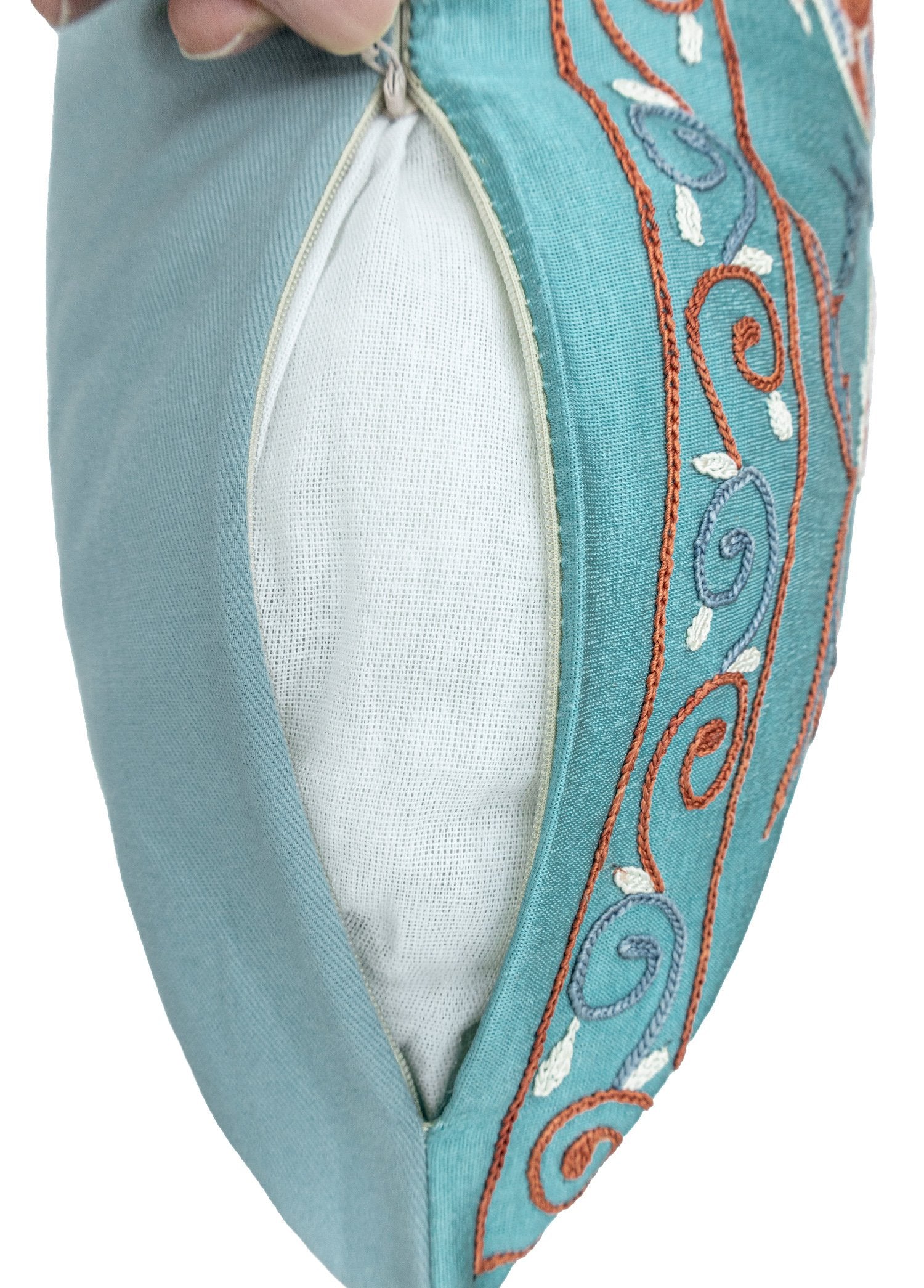 Soho Antiq-Cliff İpek İşlemeli Dekoratif Suzani Yastık 50x50 Cm-Yastık-7-Milagron.com