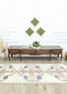 Soho Antiq-Damra Rustik Desenli El Dokuma Yün Halı 120x361 Cm-Halı-2-Milagron.com