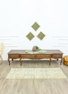 Soho Antiq-Darius El Dokuma Yeşil Yün Yolluk 62x183 Cm-Halı-2-Milagron.com