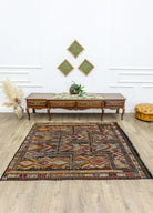 Soho Antiq-Ebren Geometrik El Dokuma Kilim 171x185 Cm-2-Milagron.com