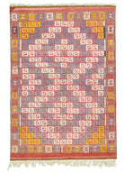 Soho Antiq-Edra Geometrik Desenli Yün Cicim Kilim 152x222 Cm-Halı-1-Milagron.com