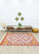 Soho Antiq-Edra Geometrik Desenli Yün Cicim Kilim 152x222 Cm-Halı-2-Milagron.com