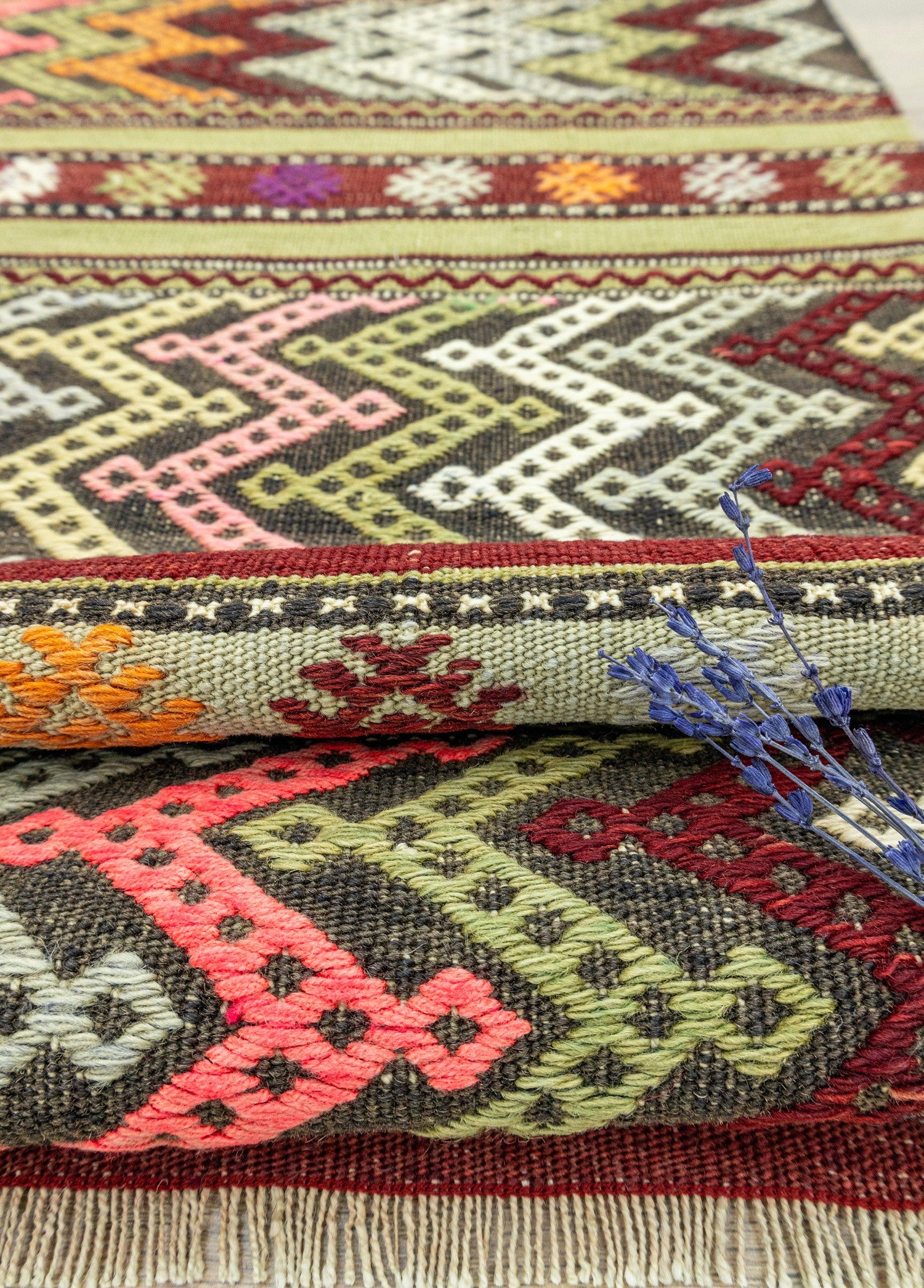 Soho Antiq-Esmat Renkli El Dokuma Cicim Kilim 155x218 Cm-Halı-4-Milagron.com