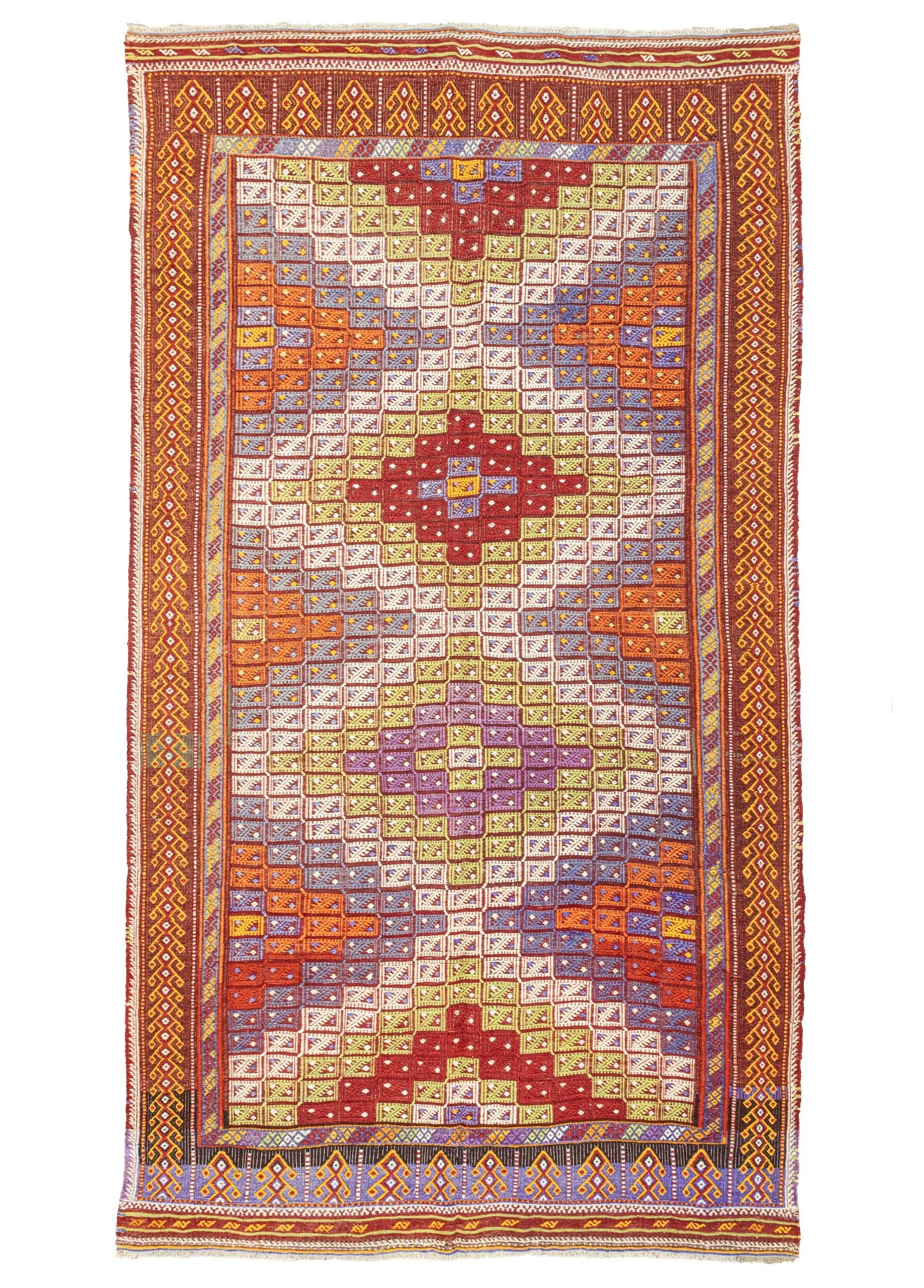 Soho Antiq-Feriz Geometrik Desenli El Dokuma Cicim Kilim 172x311 Cm-Kilim-1-Milagron.com