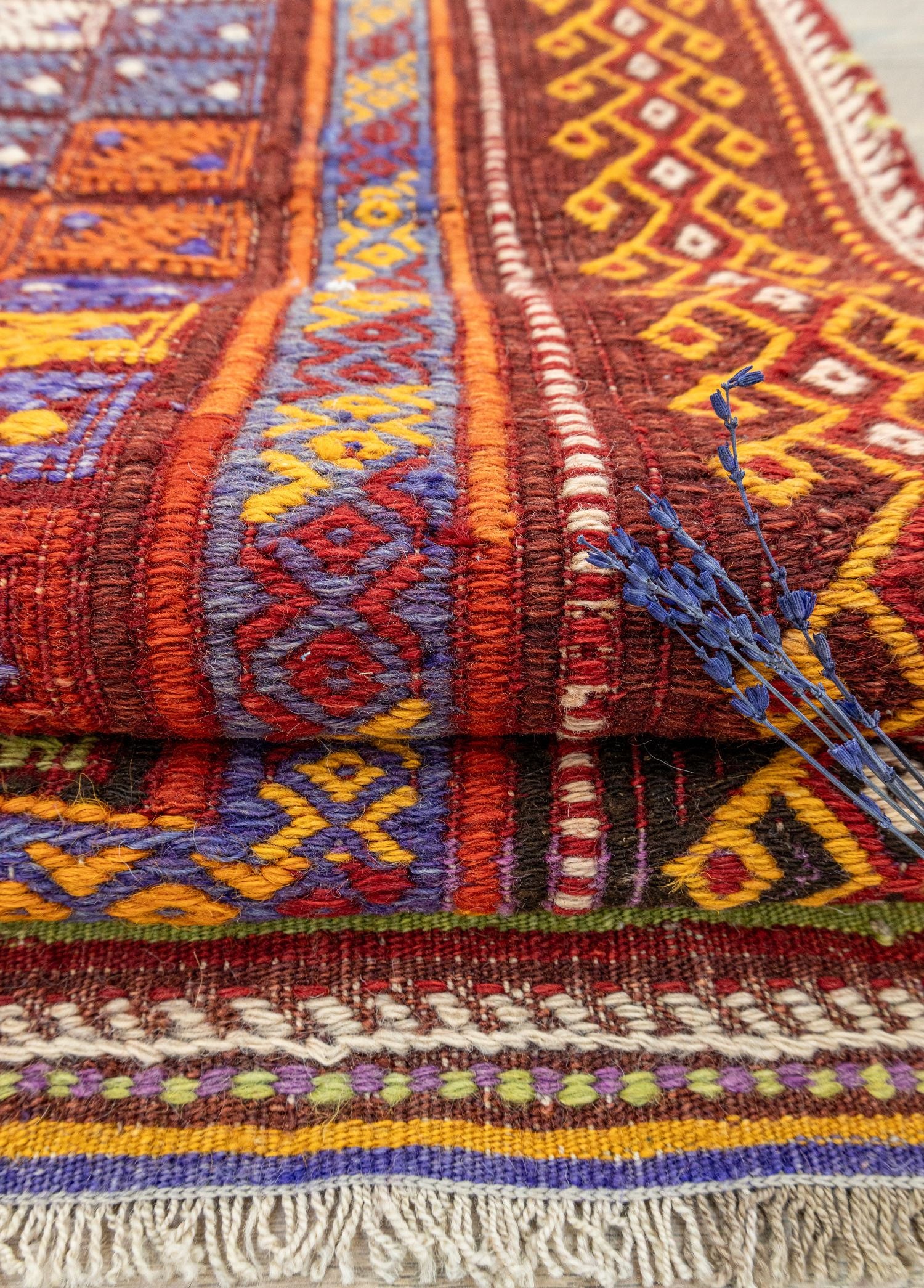 Soho Antiq-Feriz Geometrik Desenli El Dokuma Cicim Kilim 172x311 Cm-Kilim-4-Milagron.com