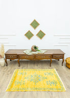 Soho Antiq-Gilan El Dokuma Sarı Uşak Halı 89x143 Cm-2-Milagron.com