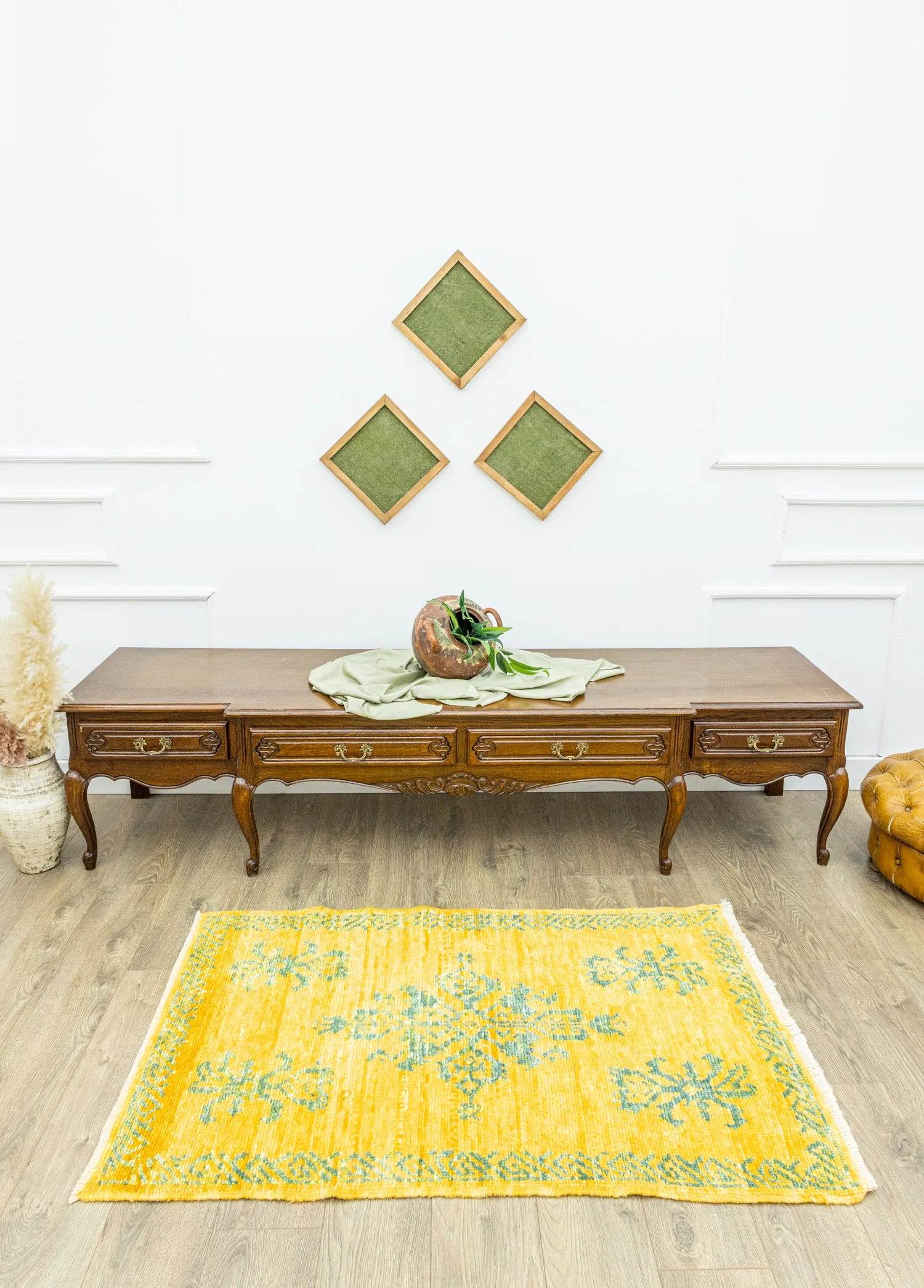 Soho Antiq-Gilan El Dokuma Sarı Uşak Halı 89x143 Cm-2-Milagron.com