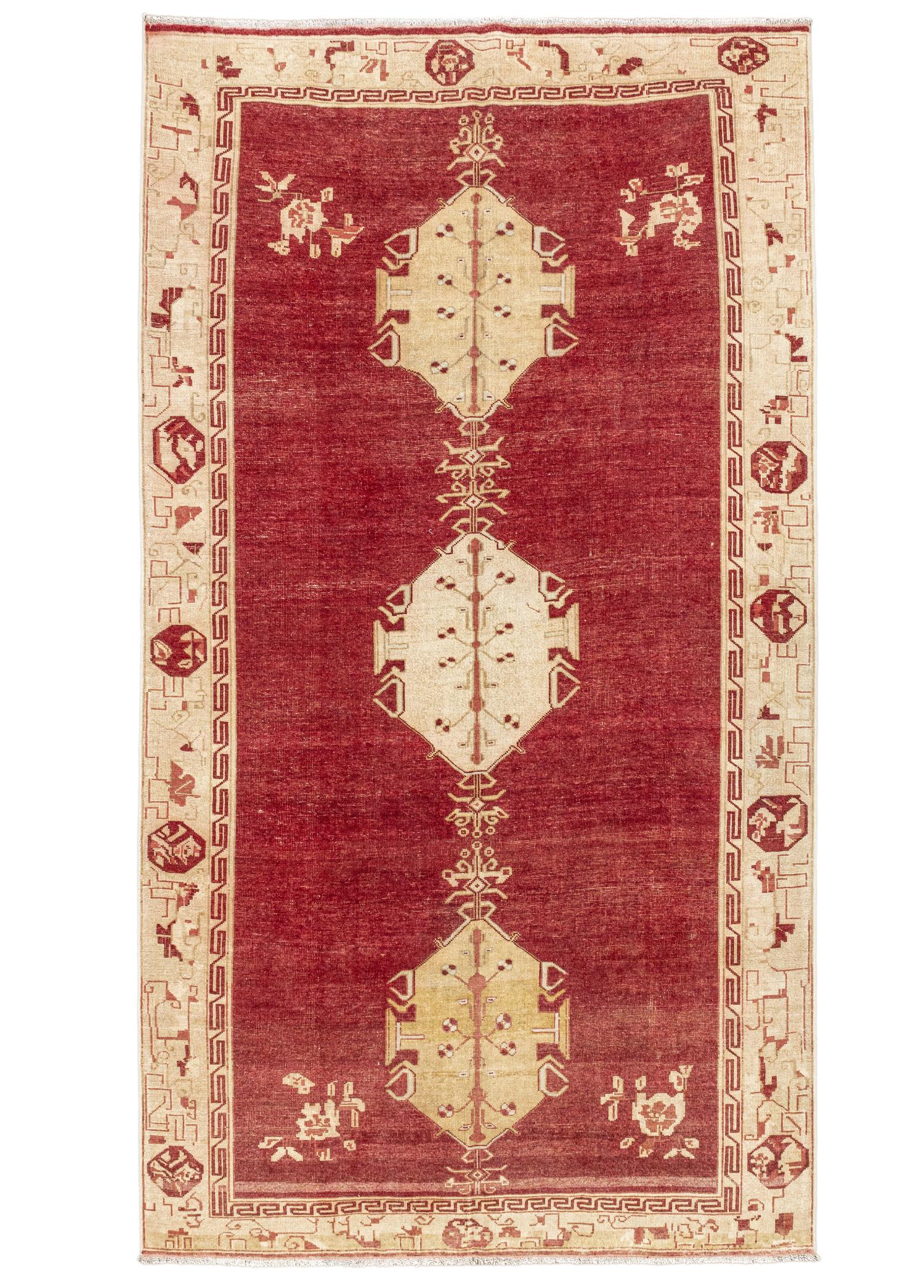 Soho Antiq-Halia Kırmızı Vintage Yün Halı 191x349 Cm-Halı-1-Milagron.com