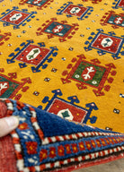 Soho Antiq-Hevi El Dokuma Sarı Yün Halı 161x237 Cm-Halı-5-Milagron.com