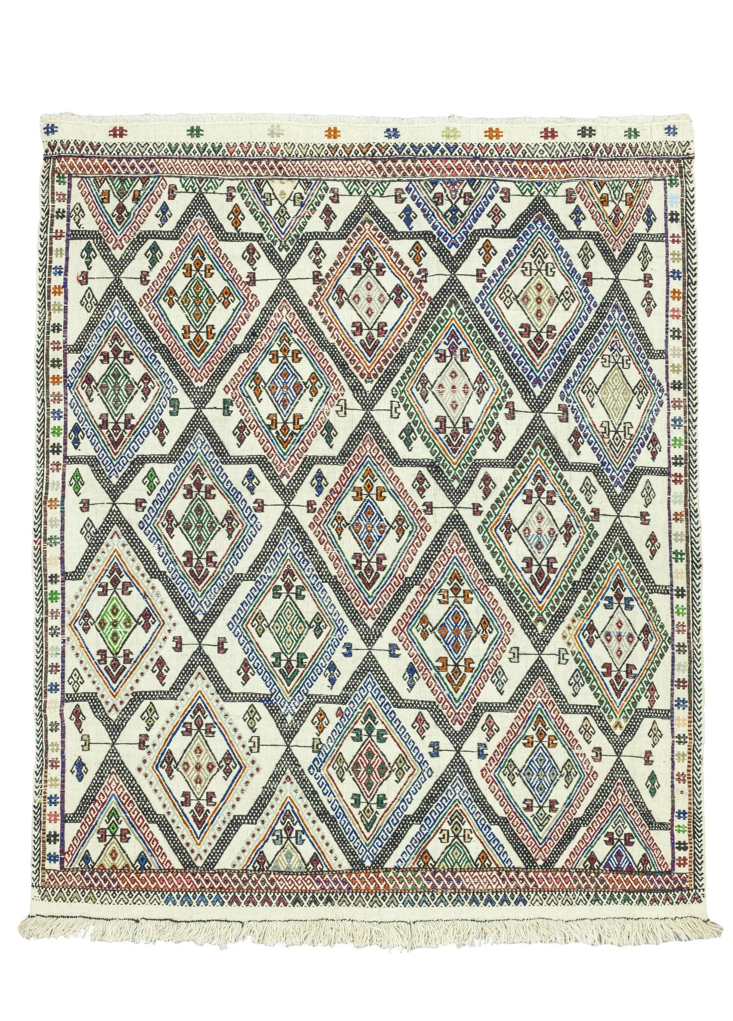 Soho Antiq-Humeyn Geometrik Tasarımlı Yün Kilim 131x157 Cm-Kilim-1-Milagron.com
