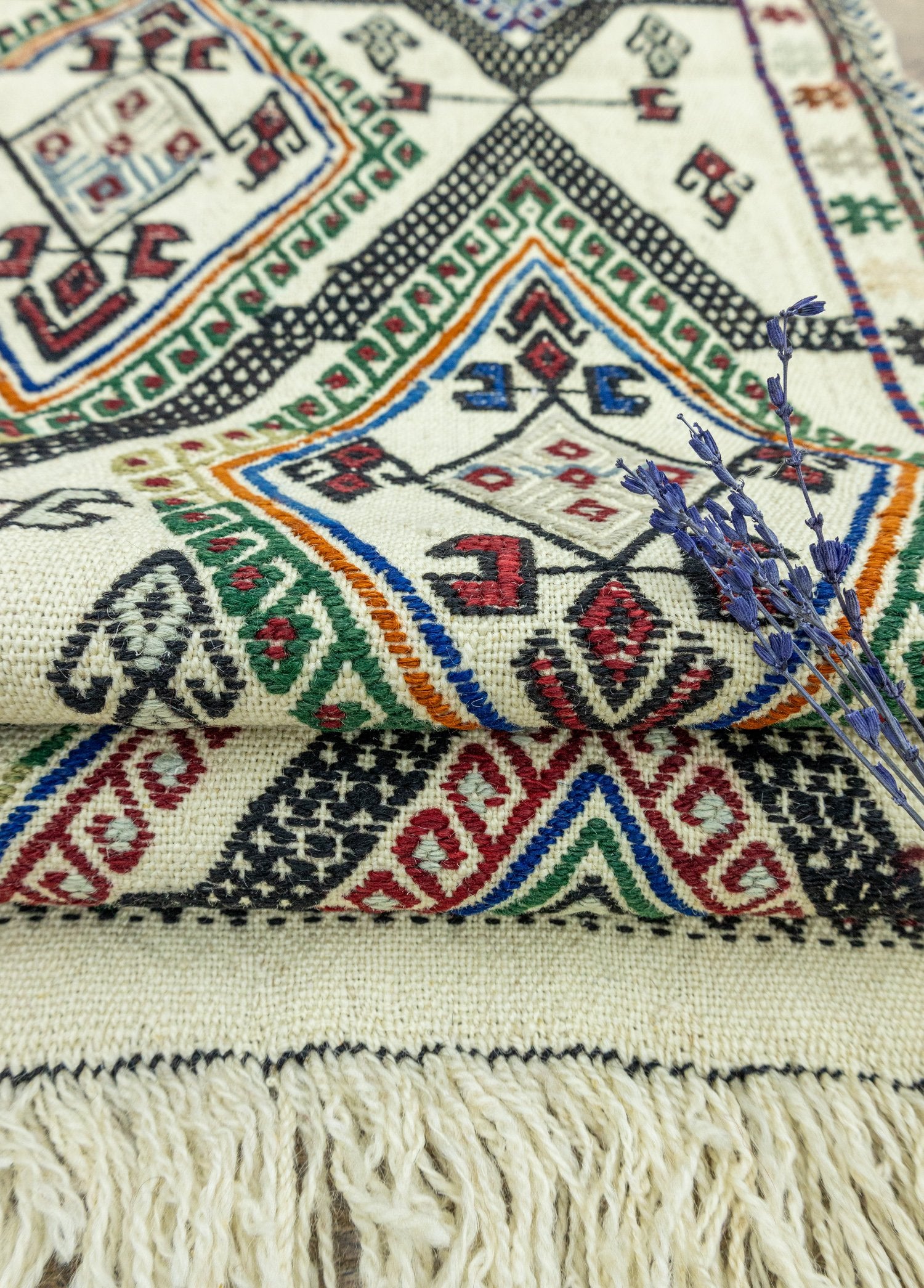 Soho Antiq-Humeyn Geometrik Tasarımlı Yün Kilim 131x157 Cm-Kilim-4-Milagron.com