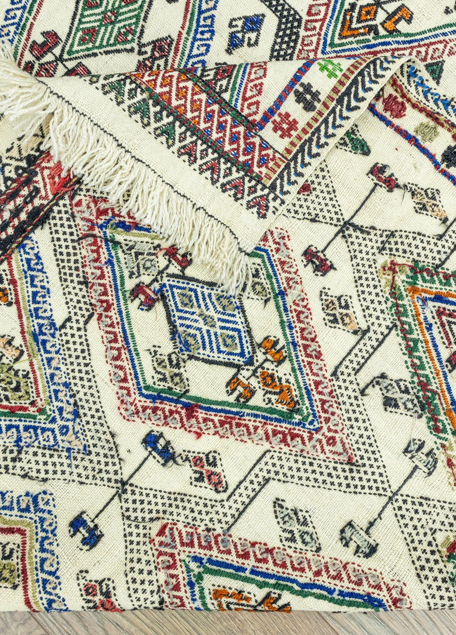 Soho Antiq-Humeyn Geometrik Tasarımlı Yün Kilim 131x157 Cm-Kilim-7-Milagron.com