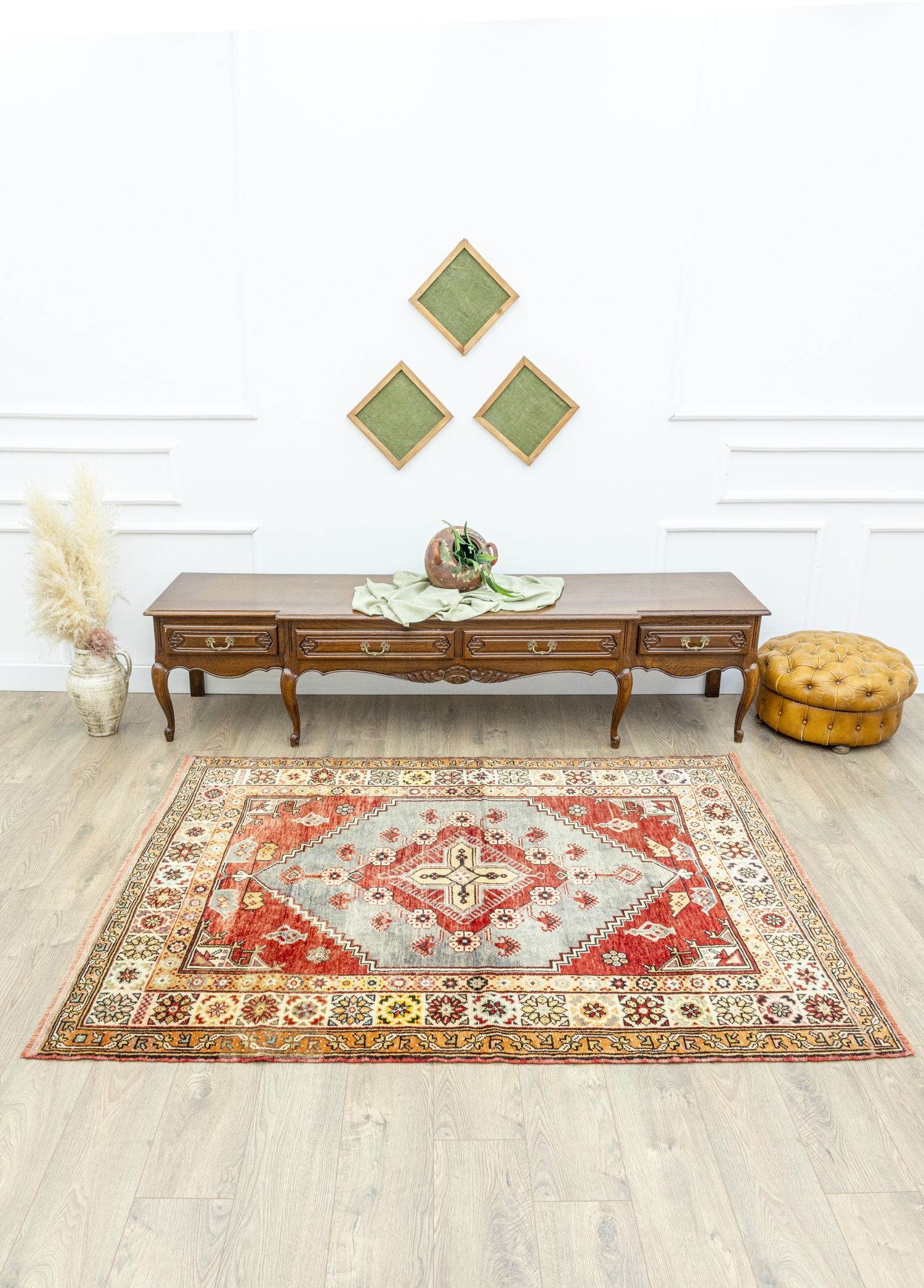 Soho Antiq-Jajil Geometrik Desenli El Dokuma Köy Halısı 158x200 Cm-Halı-2-Milagron.com