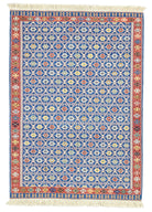 Soho Antiq-Koltan Geometrik Desenli Mavi Yün Kilim 202 X 293 Cm-Kilim-1-Milagron.com