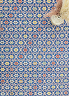 Soho Antiq-Koltan Geometrik Desenli Mavi Yün Kilim 202 X 293 Cm-Kilim-3-Milagron.com