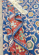 Soho Antiq-Koltan Geometrik Desenli Mavi Yün Kilim 202 X 293 Cm-Kilim-6-Milagron.com