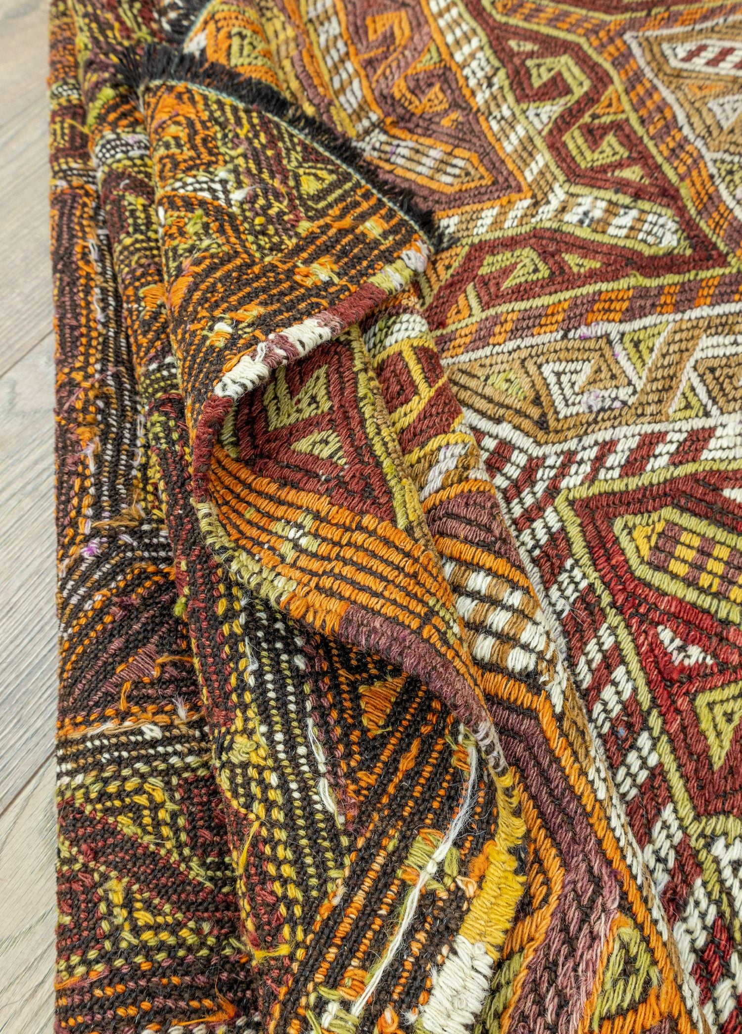 Soho Antiq-Kortu Etnik Renkli El Dokuma Cicim Kilim 131x166 Cm-Kilim-5-Milagron.com