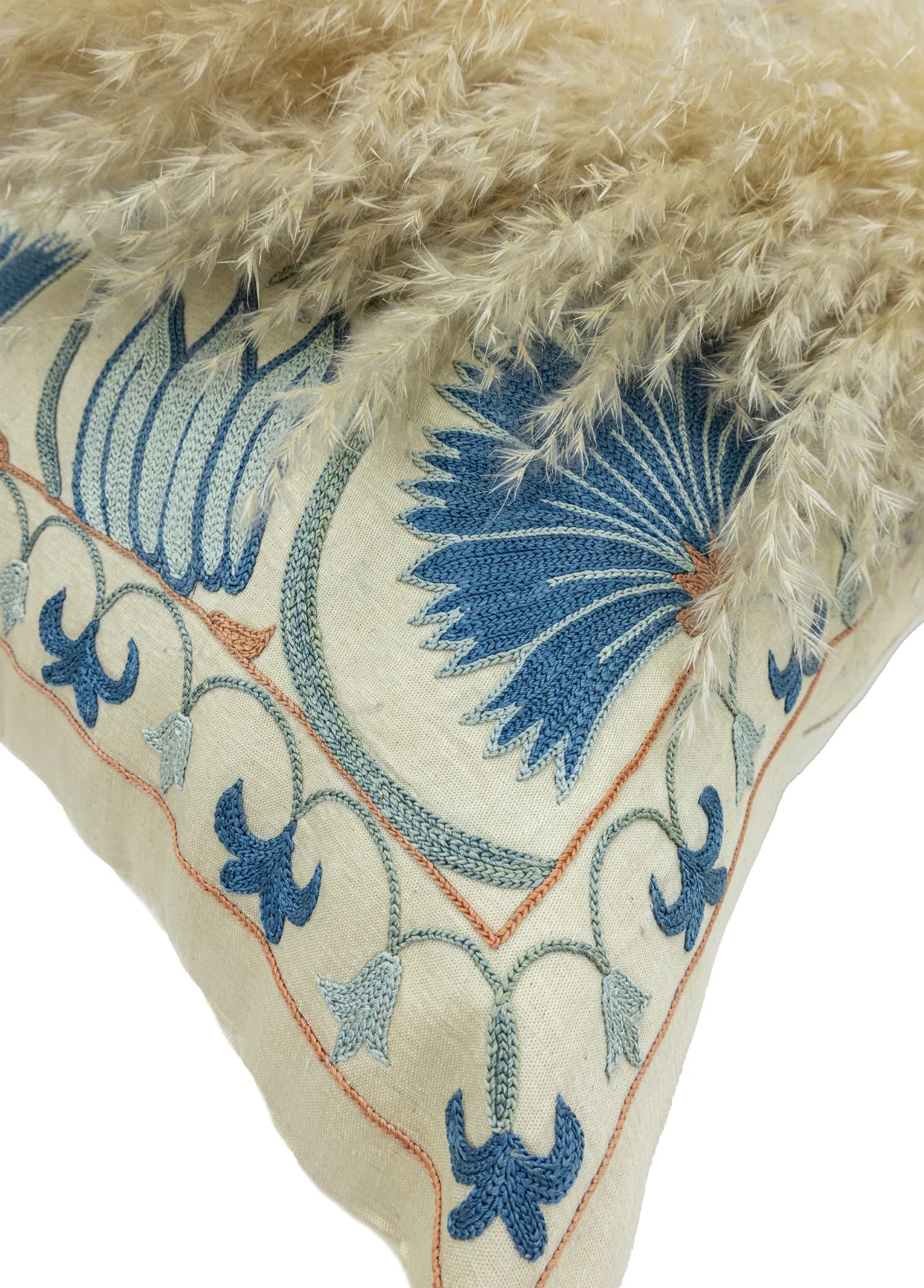 Soho Antiq-Lilac çiçekli Suzani Kırlent 50x50 Cm-4-Milagron.com