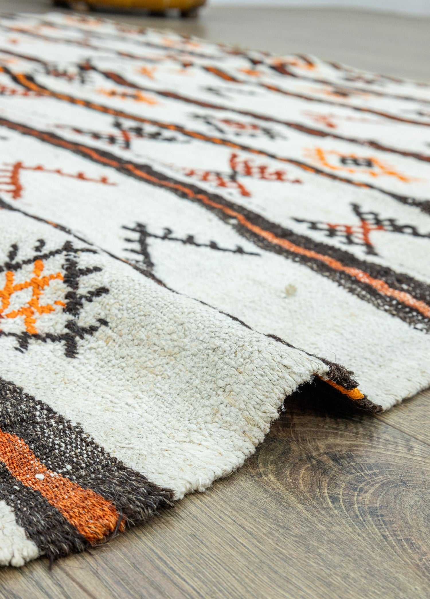 Soho Antiq-Mogan İlkel Motifli El Dokuma Kendir Kilim 201x279 Cm-Halı-5-Milagron.com