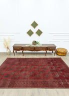 Soho Antiq-Nora El Dokuma Bordo Afgan Halısı 185x271 Cm-Halı-2-Milagron.com